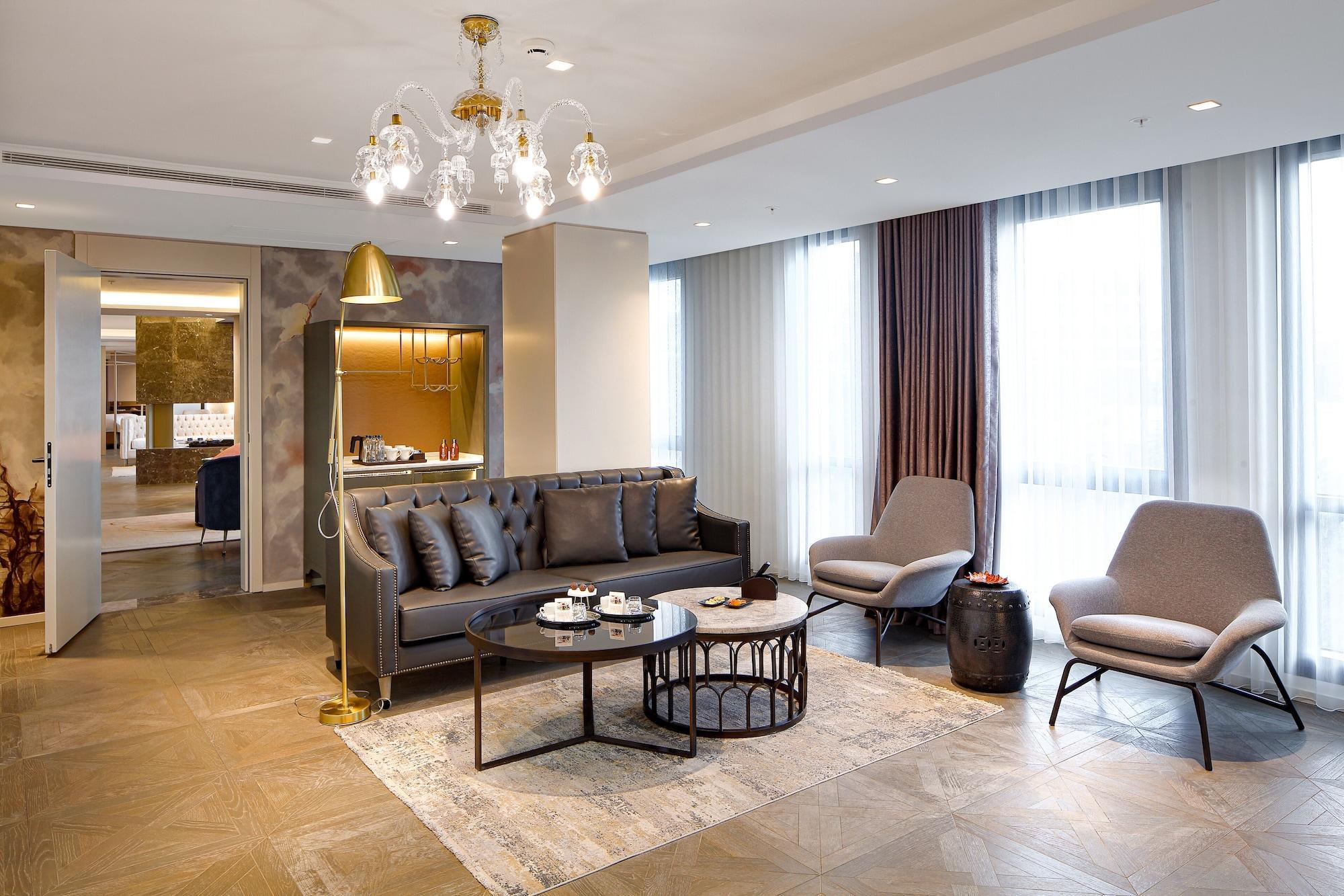 Wanda Vista Istanbul Istambul Exterior foto The living room of a three-bedroom apartment at The Ritz-Carlton, DIFC